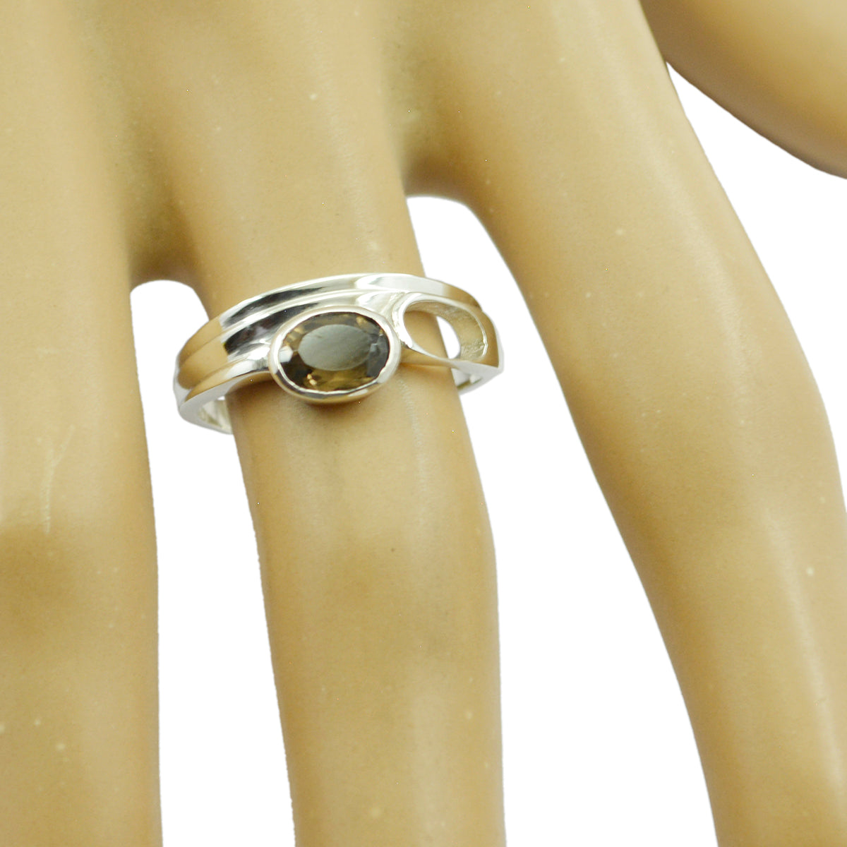 Rauchquarz Solitär Russisches Sterling Silber Braune Edelsteine Federleichter Ethno Ring Schmuck Zweitbild