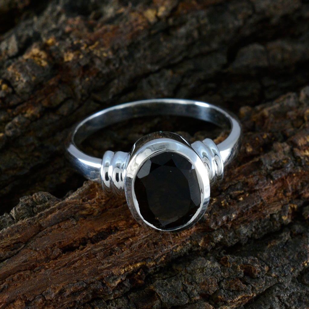 smoky quartz Solitaire French 925 Silver Brown Gemstone Classic  Luxurious Ring Jewellery