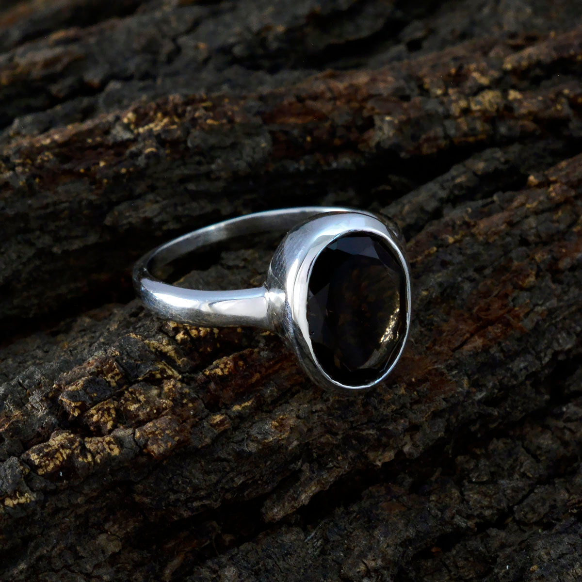 Smoky Quartz Solitaire American Sterling Silver Brown Gemstones Whisper thin Modern Ring Jewellery