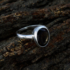Smoky Quartz Solitaire American Sterling Silver Brown Gemstones Whisper thin Modern Ring Jewellery