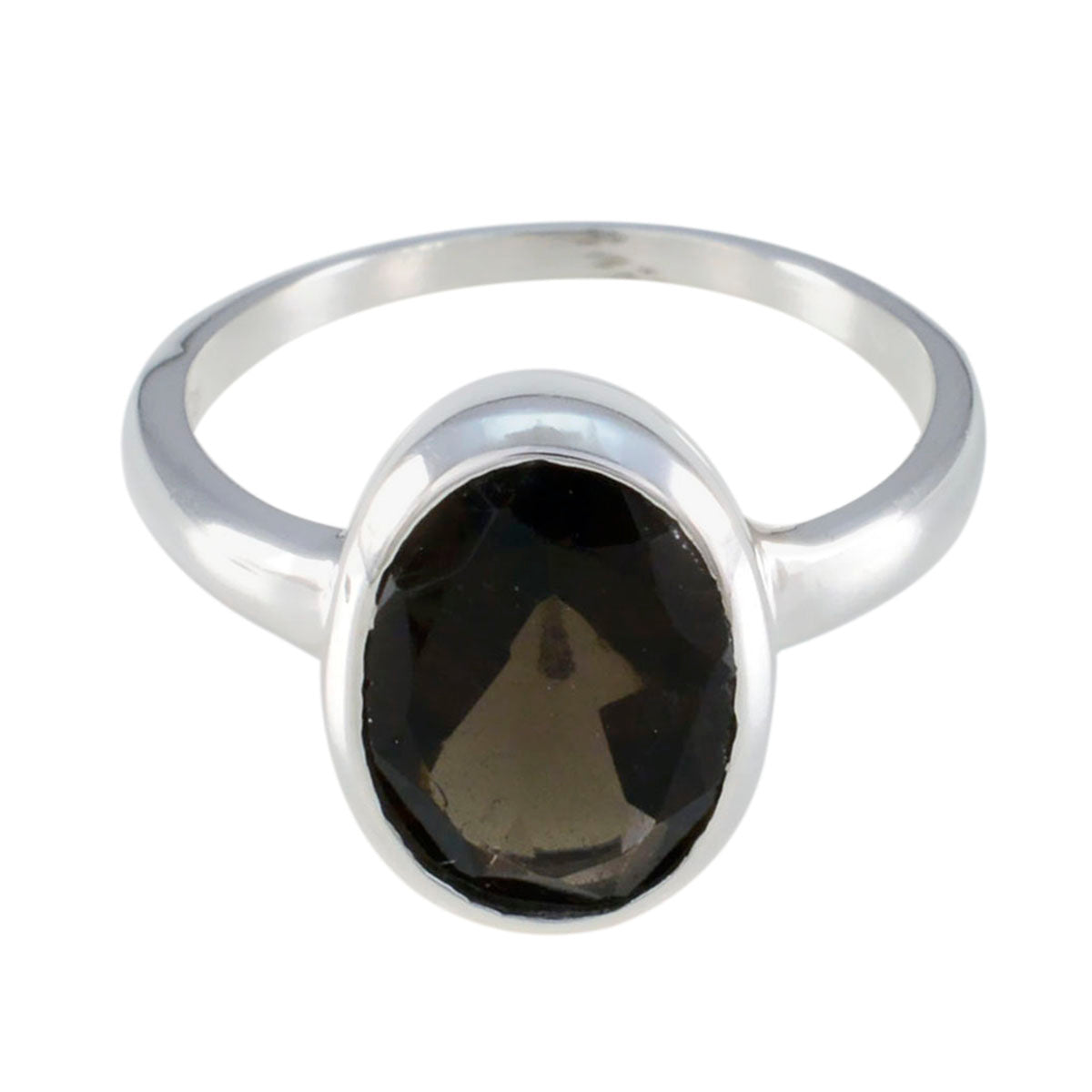 Smoky Quartz Solitaire American Sterling Silver Brown Gemstones Whisper thin Modern Ring Jewellery Главное изображение товара