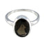 Smoky Quartz Solitaire American Sterling Silver Brown Gemstones Whisper thin Modern Ring Jewellery