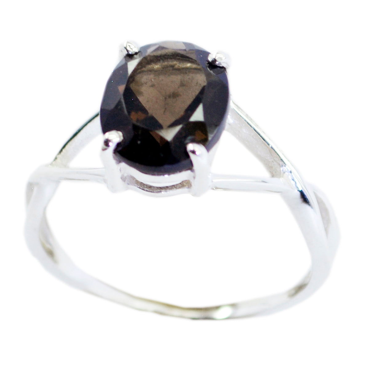 smoky quartz Solitaire Korean 92.5 Silver Brown Gems Delicate Fairytale Ring Jewelry Immagine principale del prodotto