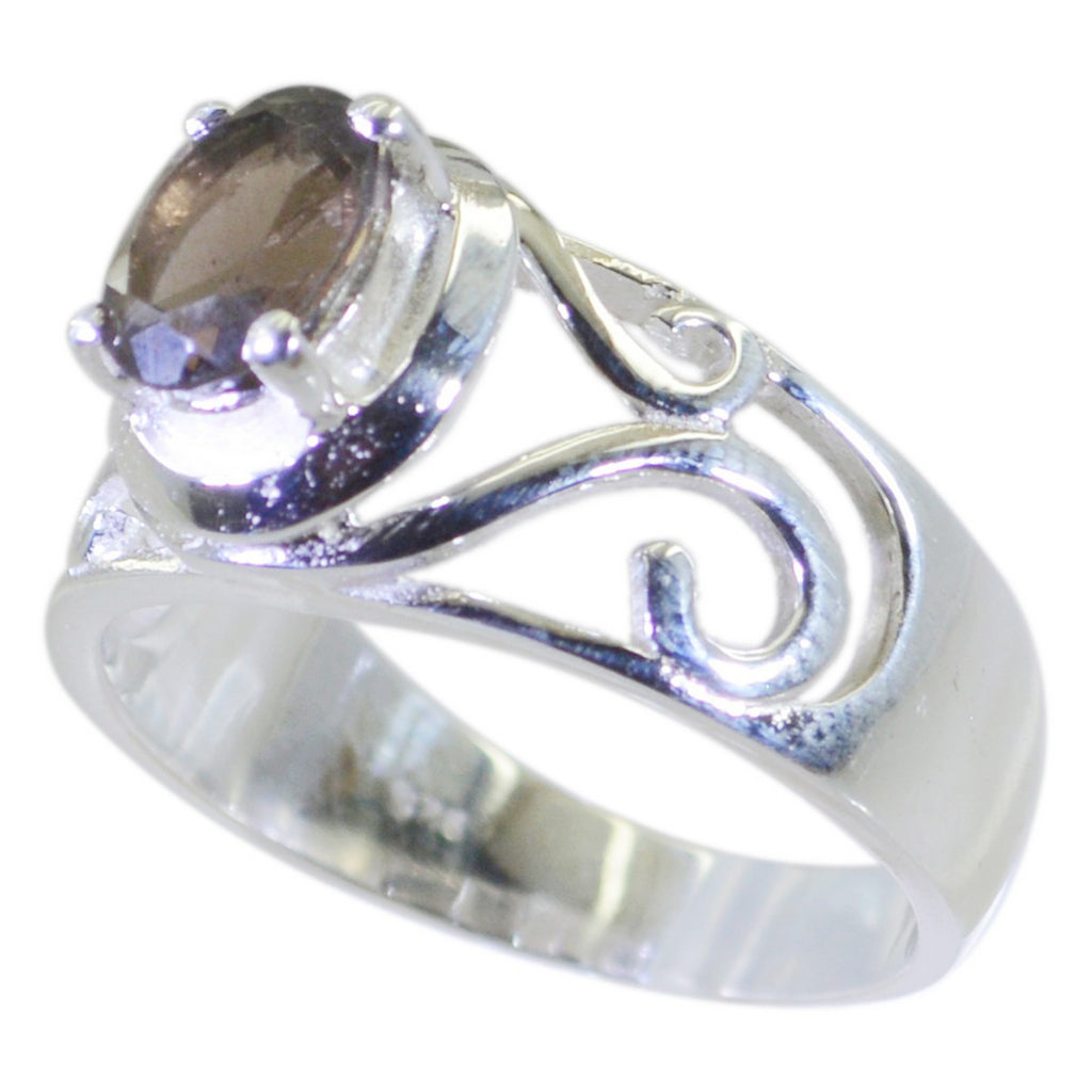 smoky quartz Solitaire Australian 925 Sterling Silver Brown Gemstones Minimal Filigree Ring Jewellery