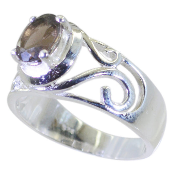 smoky quartz Solitaire Australian 925 Sterling Silver Brown Gemstones Minimal Filigree Ring Jewellery
