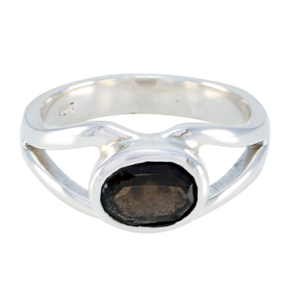 smoky quartz Solitaire American Silver Brown Gemstones Whisper-thin Abstract Ring Jewelry Secondary image