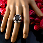 Smoky Quartz Solitaire Italian 925 Sterling Silver Brown Gemstone Statement Traditional Ring Jewellery