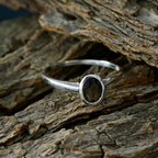 smoky quartz Solitaire Korean 925 Silver Brown Gemstone Delicate Luxurious Ring Jewellery