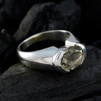 smoky quartz Solitaire Egyptian 925 Silver Brown Gemstone Eye catching Love Ring Jewellery