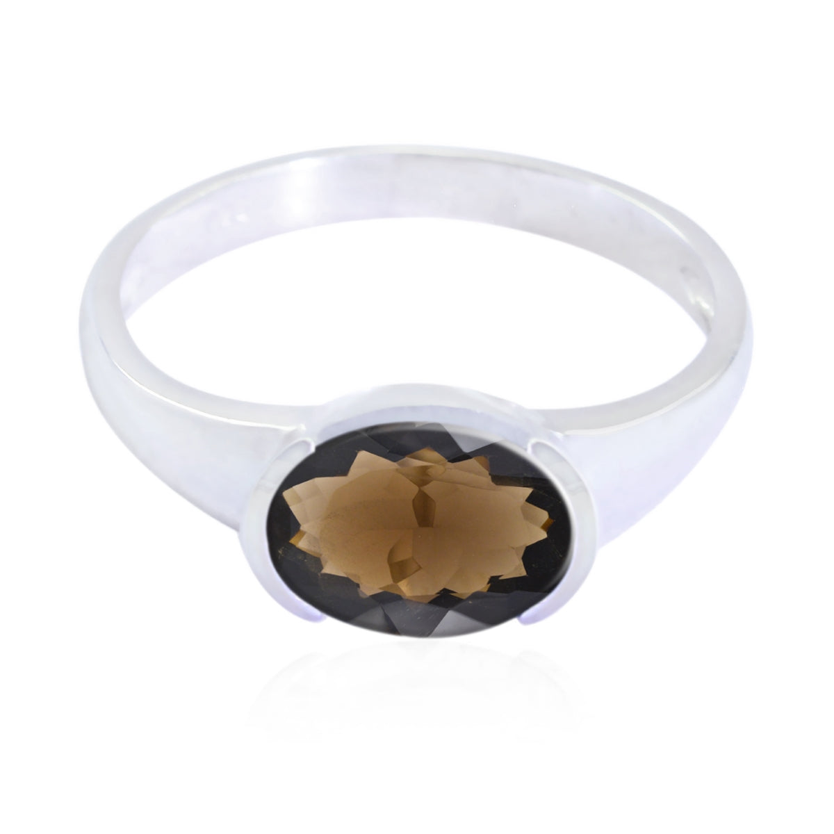 smoky quartz Solitaire Turkish Silvers Brown Gems Dainty Abstract Ring Jewelry Image principale du produit