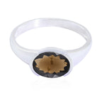 smoky quartz Solitaire Turkish Silvers Brown Gems Dainty Abstract Ring Jewelry