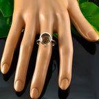 Smoky Quartz Solitaire Russian 925 Sterling Silver Brown Gemstones Minimal Modern Ring Jewelry