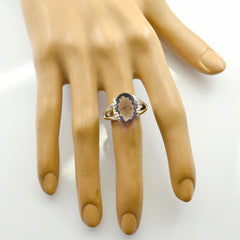 smoky quartz Solitaire African 925 Sterling Silver Brown Gemstones Minimal Artisan Ring Jewellery
