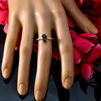 Smoky Quartz Solitaire Japanese Sterling Silver Brown Gems Elegant  Romantic Ring Jewellery