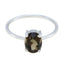 Smoky Quartz Solitaire Japanese Sterling Silver Brown Gems Elegant  Romantic Ring Jewellery