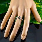 Smoky Quartz Solitaire Japanese Silver Brown Gemstone Dainty Contemporary Ring Jewellery