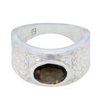 Smoky Quartz Solitaire Russian 925 Silver Brown Gems Essential  Art Deco Ring Jewelry