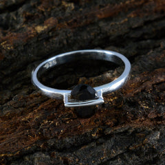 Smoky Quartz Solitaire Korean 92.5 Silver Brown Gems Delicate Sophisticated Ring Jewelry