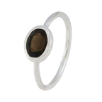 Smoky Quartz Solitaire Japanese 925 Sterling Silver Brown Gemstones Elegant  Sophisticated Ring Jewellery
