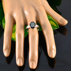 Smoky Quartz Solitaire Moroccan 925 Silver Brown Gemstone Tiny Traditional Ring Jewellery