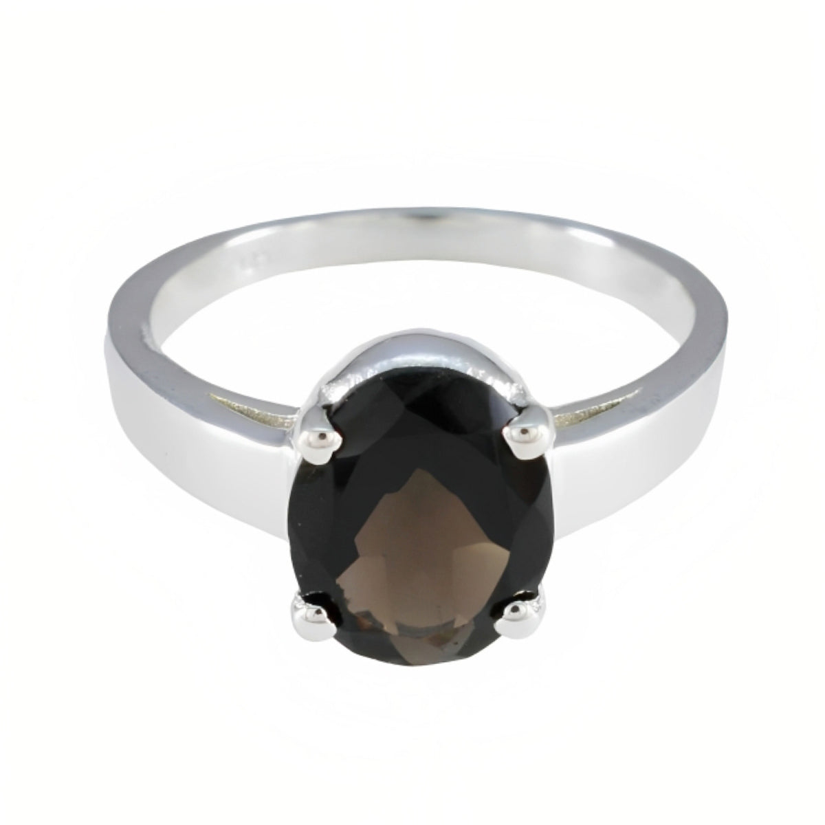 Smoky Quartz Solitaire Moroccan 925 Silver Brown Gemstone Tiny Traditional Ring Jewellery