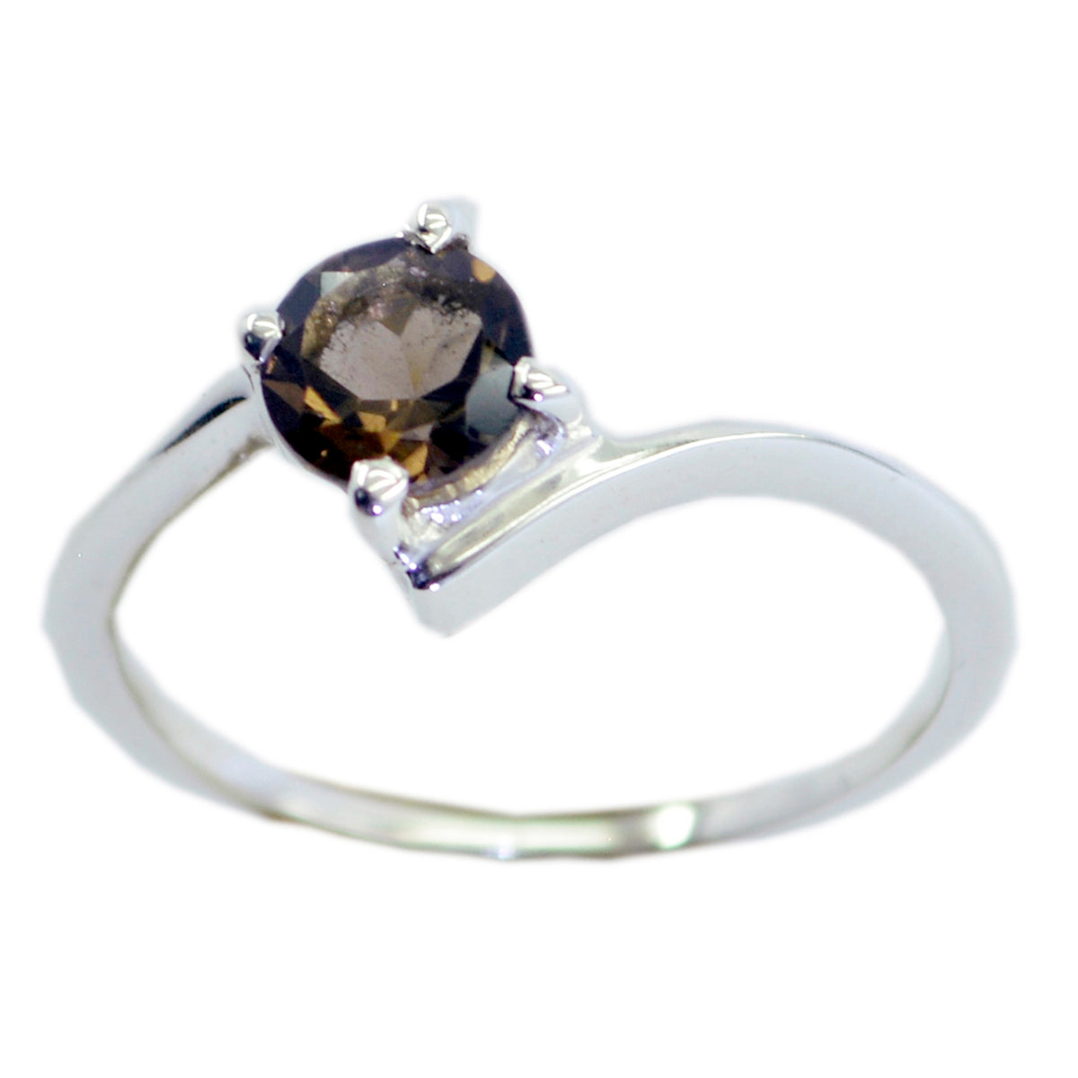 smoky quartz Solitaire Japanese 925 Silver Brown Gemstone Dainty Graceful Ring Jewellery Главное изображение товара