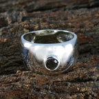 Smoky Quartz Solitaire German 925 Silver Brown Gemstone Eye catching Romantic Ring Jewelry