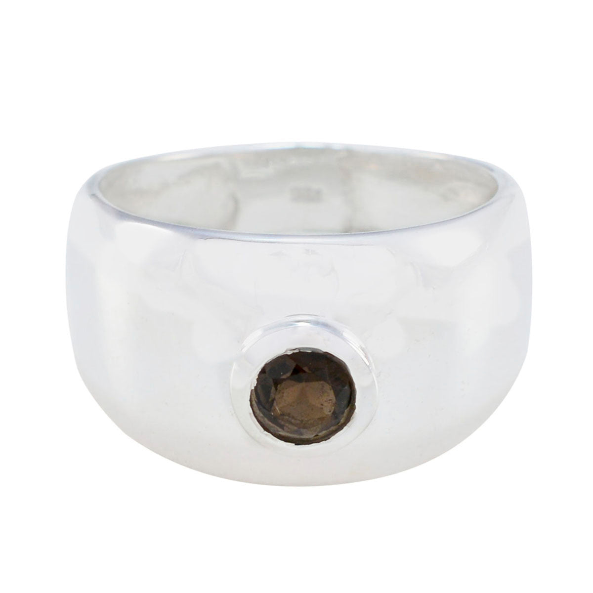 Smoky Quartz Solitaire German 925 Silver Brown Gemstone Eye catching Romantic Ring Jewelry Main image