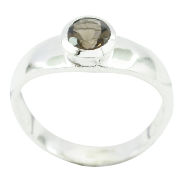 smoky quartz Solitaire Japanese 925 Sterling Silver Brown Gems Whisper thin Contemporary Ring Jewelry