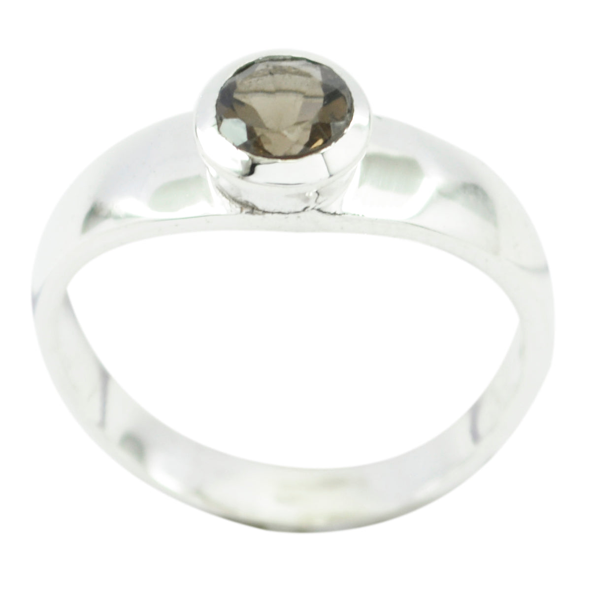 smoky quartz Solitaire Japanese 925 Sterling Silver Brown Gems Whisper thin Contemporary Ring Jewelry