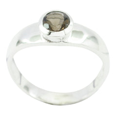 smoky quartz Solitaire Japanese 925 Sterling Silver Brown Gems Whisper thin Contemporary Ring Jewelry