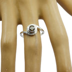 smoky quartz Solitaire Turkish Silver Brown Gems Dainty Sophisticated Ring Jewellery