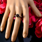 smoky quartz Solitaire French Sterling Silver Brown Gemstone Slim Feminine Ring Jewellery