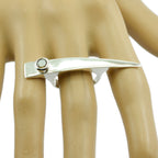 smoky quartz Solitaire Egyptian 92.5 Silver Brown Gemstone Versatile Modern Ring Jewelry