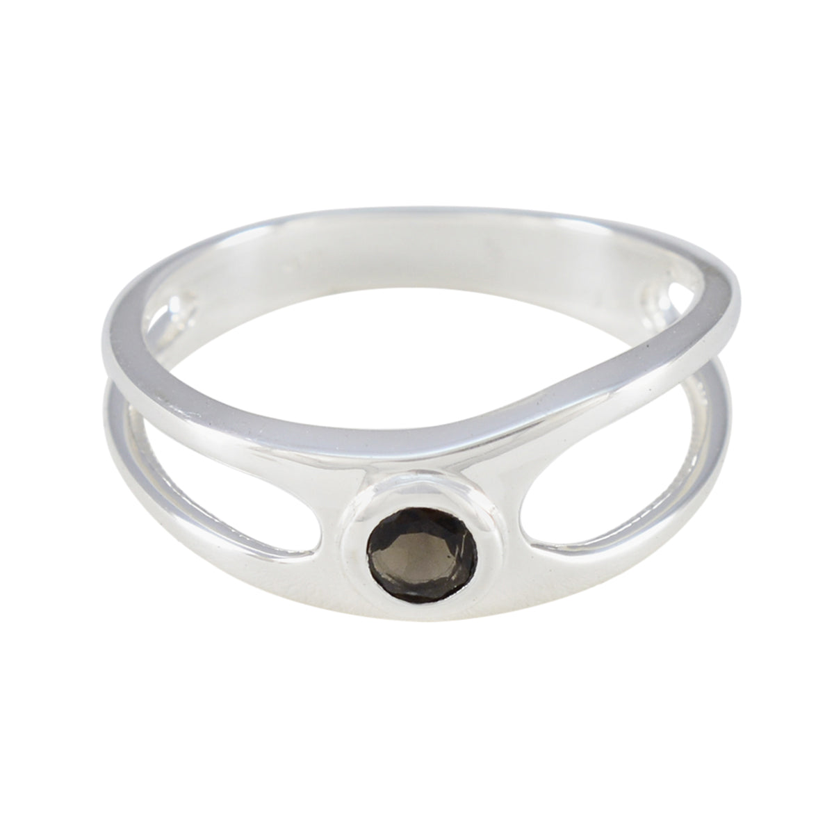 smoky quartz Solitaire American Sterling Silver Brown Gems Dainty Romantic Ring Jewellery Main image