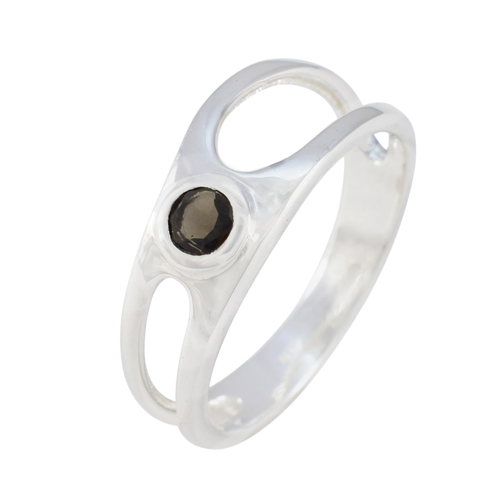 smoky quartz Solitaire American Sterling Silver Brown Gems Dainty Romantic Ring Jewellery