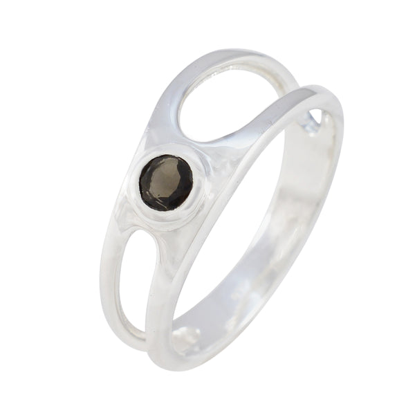 smoky quartz Solitaire American Sterling Silver Brown Gems Dainty Romantic Ring Jewellery