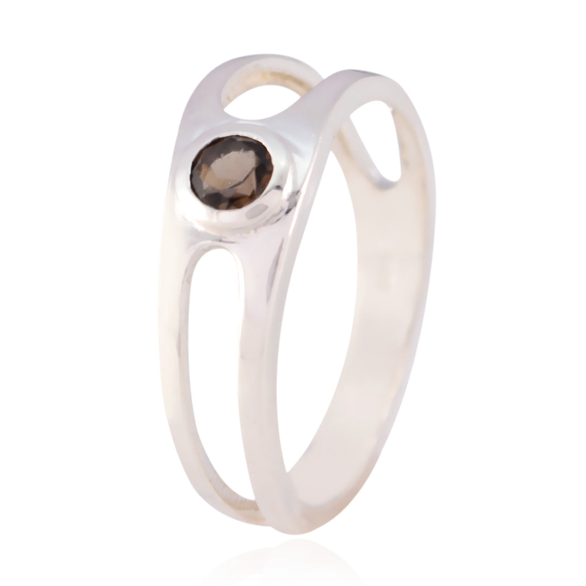 smoky quartz Solitaire American Sterling Silver Brown Gems Dainty Romantic Ring Jewellery