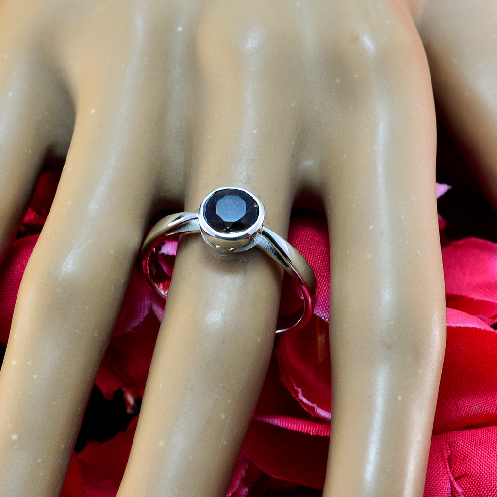 smoky quartz Solitaire American 925 Sterling Silver Brown Gemstone Whisper thin Sophisticated Ring Jewellery