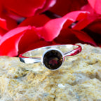 smoky quartz Solitaire American 925 Sterling Silver Brown Gemstone Whisper thin Sophisticated Ring Jewellery
