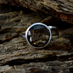 smoky quartz Solitaire German 92.5 Silver Brown Gems Tiny Sophisticated Ring Jewellery