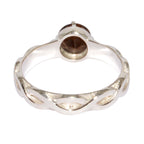 Smoky Quartz Solitaire German 92.5 Silver Brown Gemstone Featherlight Romantic Ring Jewellery