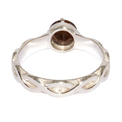 Rauchquarz Solitär Deutsch 92,5 Silber Braun Edelstein Federleicht Romantischer Ring Schmuck