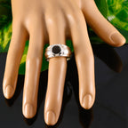 Smoky Quartz Solitaire German 925 Silver Brown Gems Classic Modern Ring Jewelry