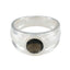 Smoky Quartz Solitaire German 925 Silver Brown Gems Classic Modern Ring Jewelry