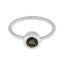 Smoky Quartz Solitaire Korean 925 Sterling Silver Brown Gemstones Delicate Modern Ring Jewellery