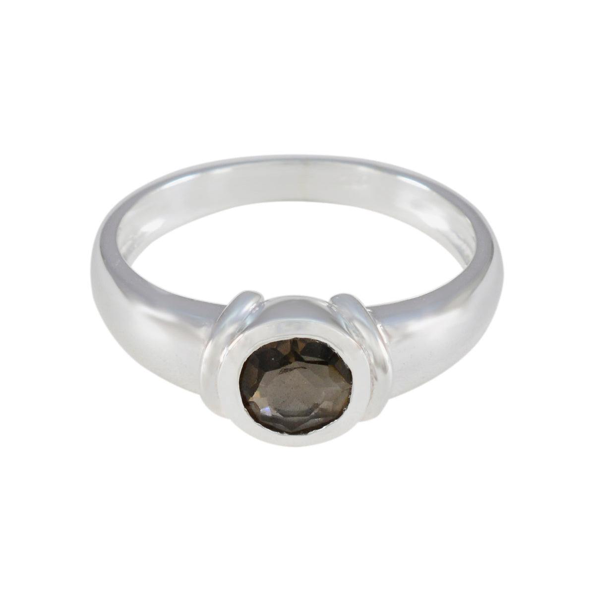 Rauchquarz Solitär Indischer Sterling Silber Braune Edelsteine Federleichter Feminin Ring Schmuck メイン画像