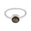 Smoky Quartz Solitaire Turkish 925 Sterling Silver Brown Gemstones Delicate Twist Ring Jewelry