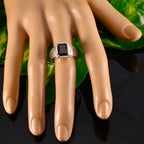 smoky quartz Solitaire German 92.5 Silver Brown Gemstone Mid weight Signet Ring Jewellery