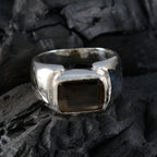 Smoky Quartz Solitaire Russian Silver Brown Gemstone Essential  Contemporary Ring Jewellery